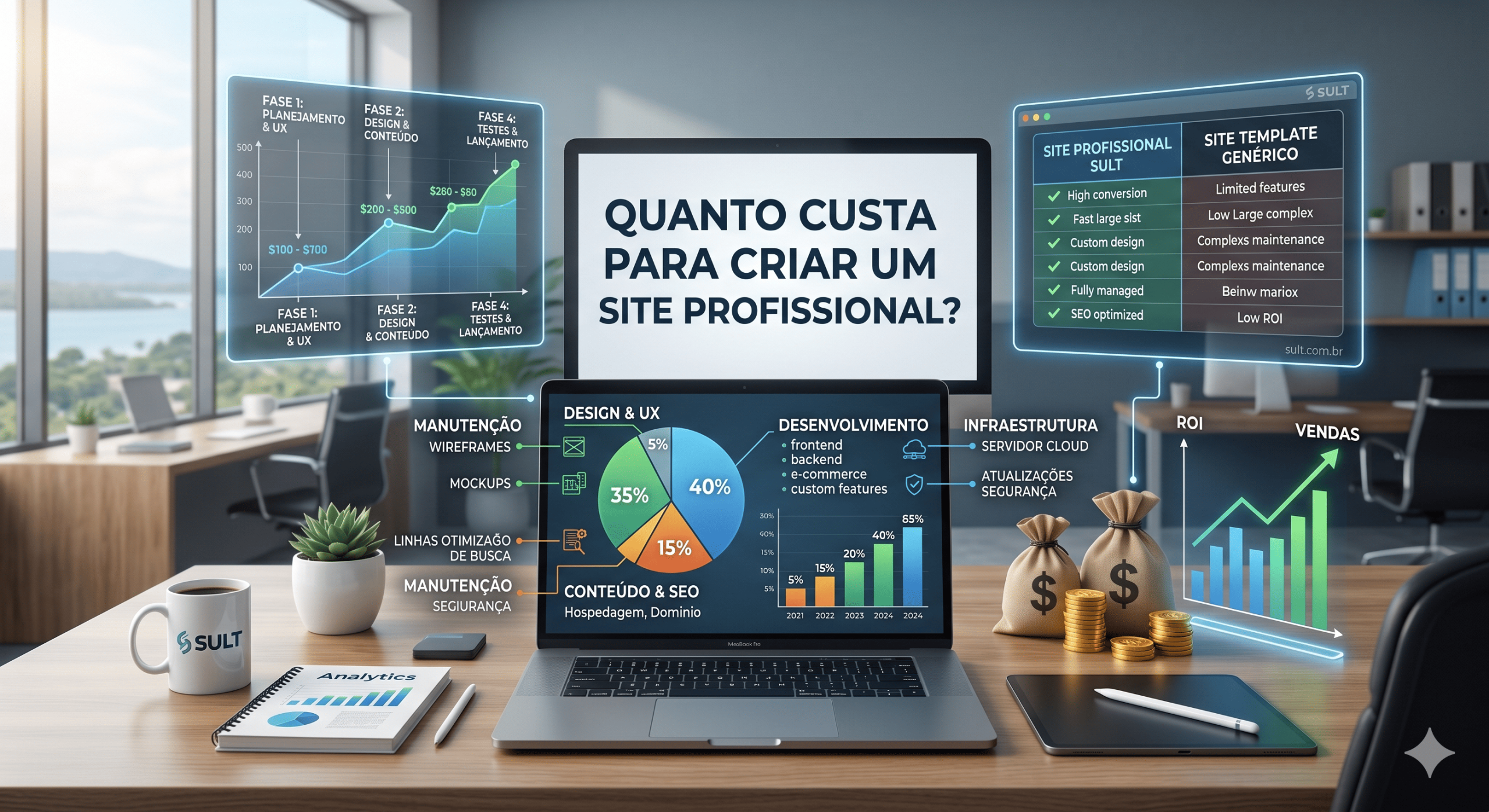 Quanto custa para criar um site profissional
